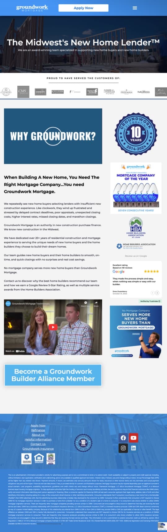 Independent mortgage broker WordPress site and application experience