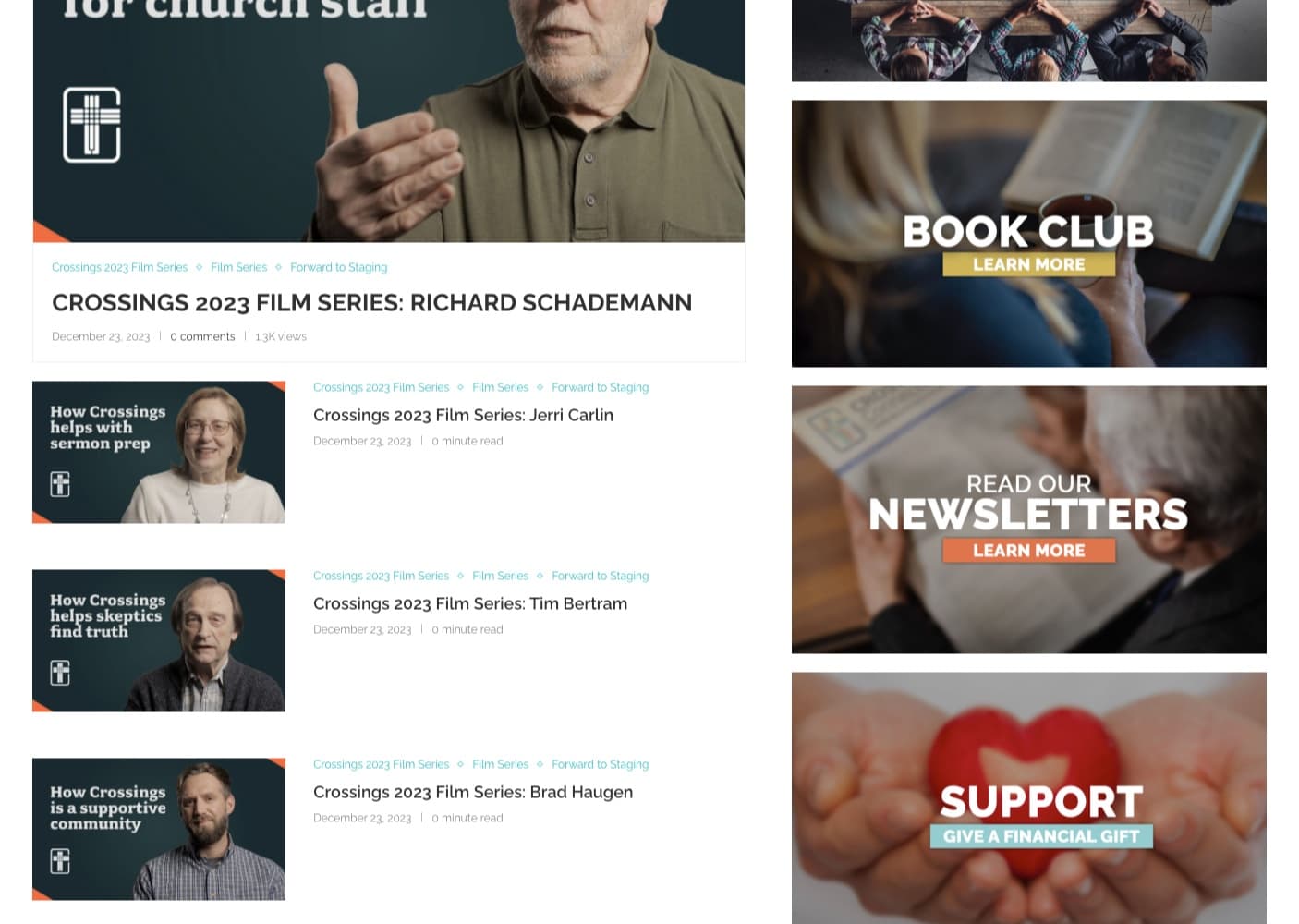 Crossings website