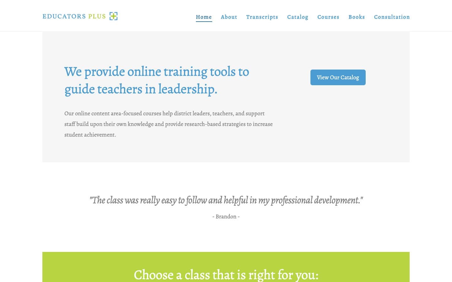 Educators Plus website
