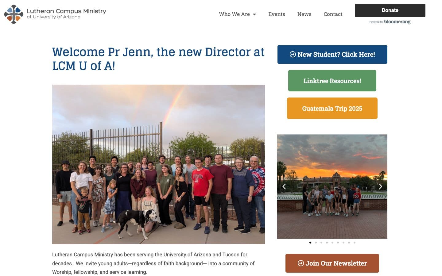 Lutheran Campus Ministry at the University of Arizona website