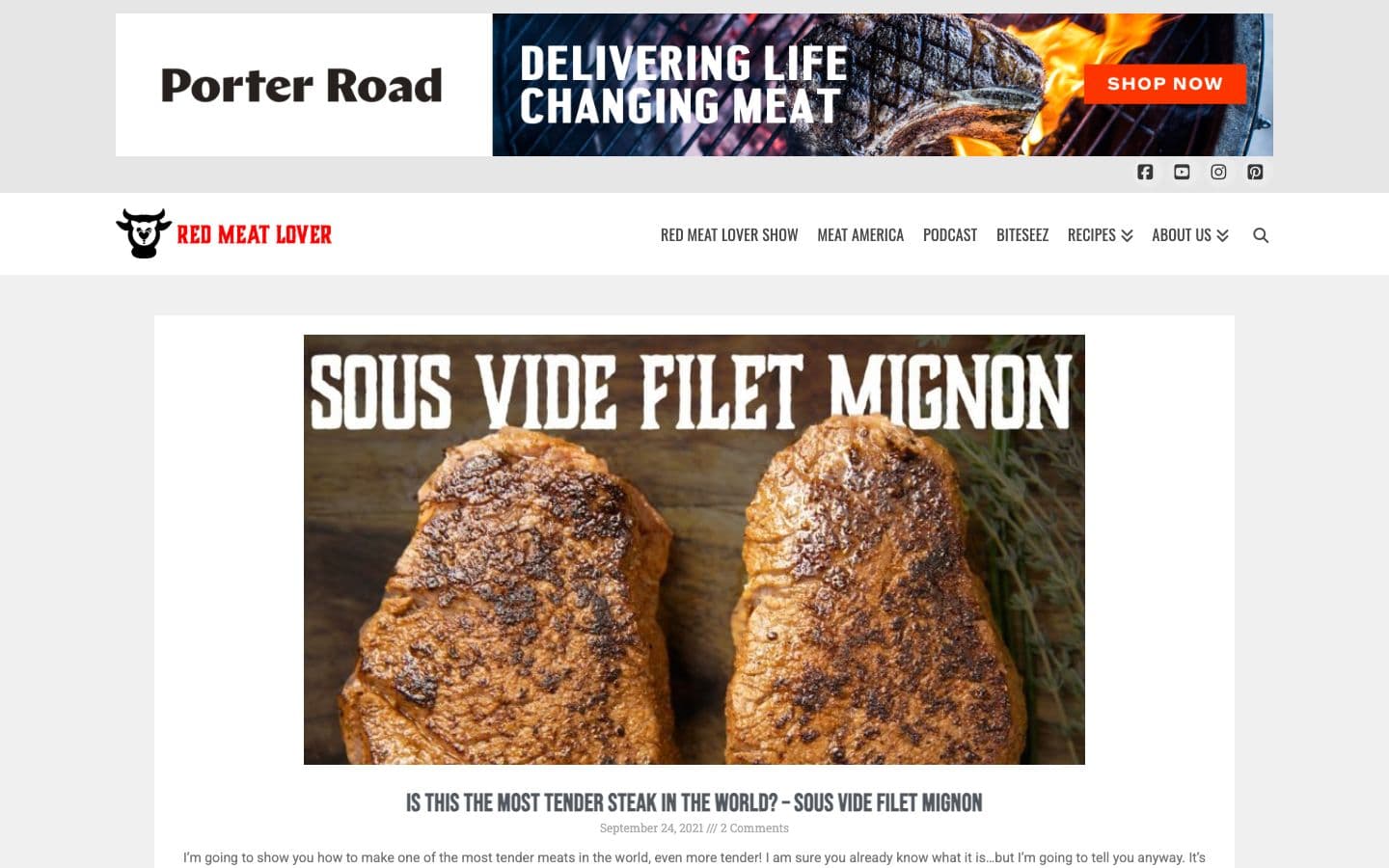 Red Meat Lover website