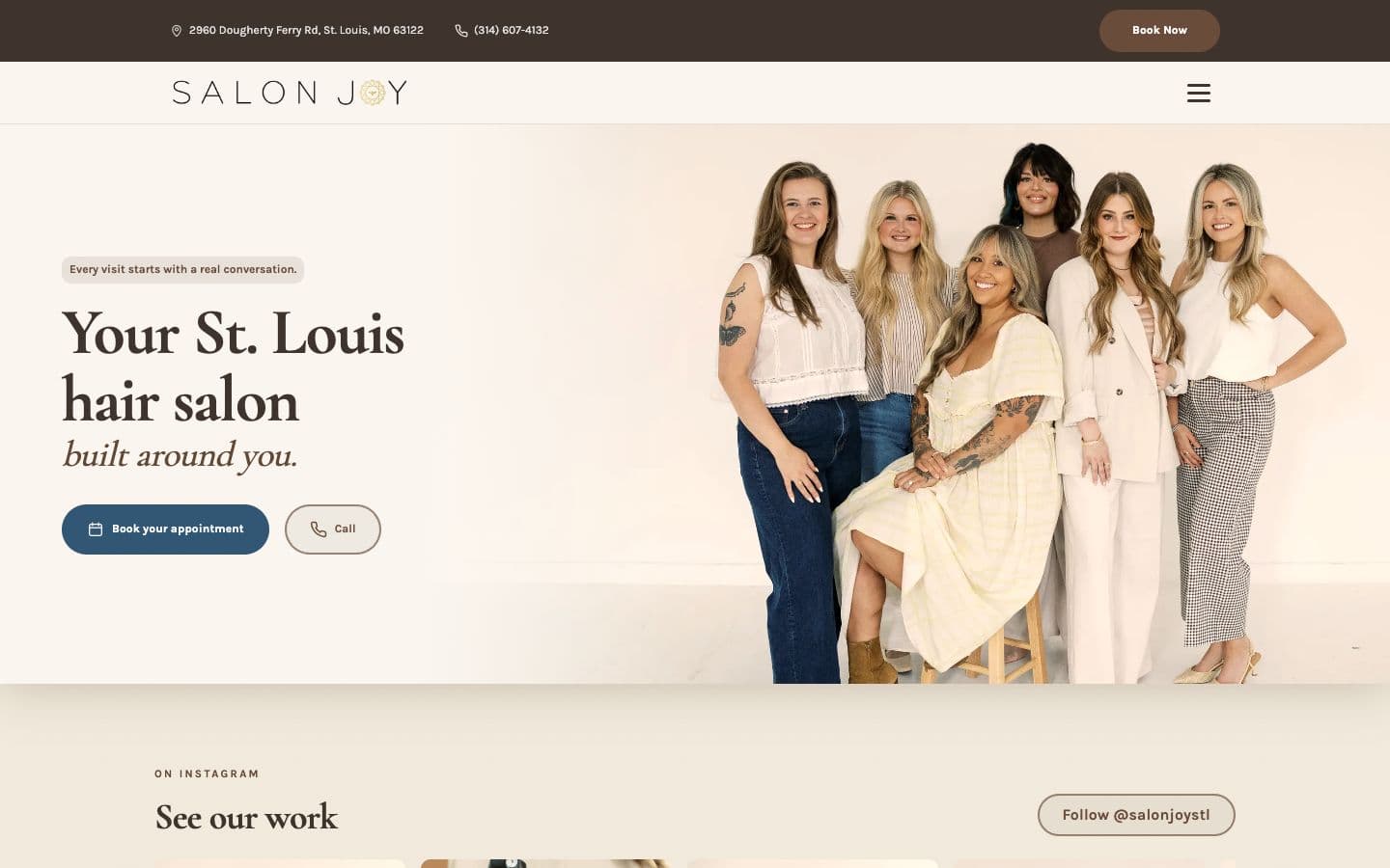 Salon Joy website