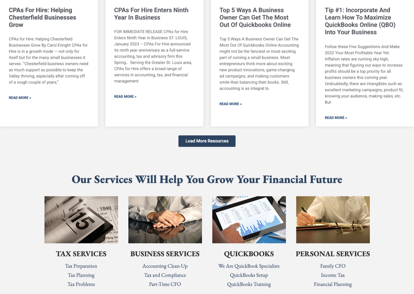 CPAs for Hire website