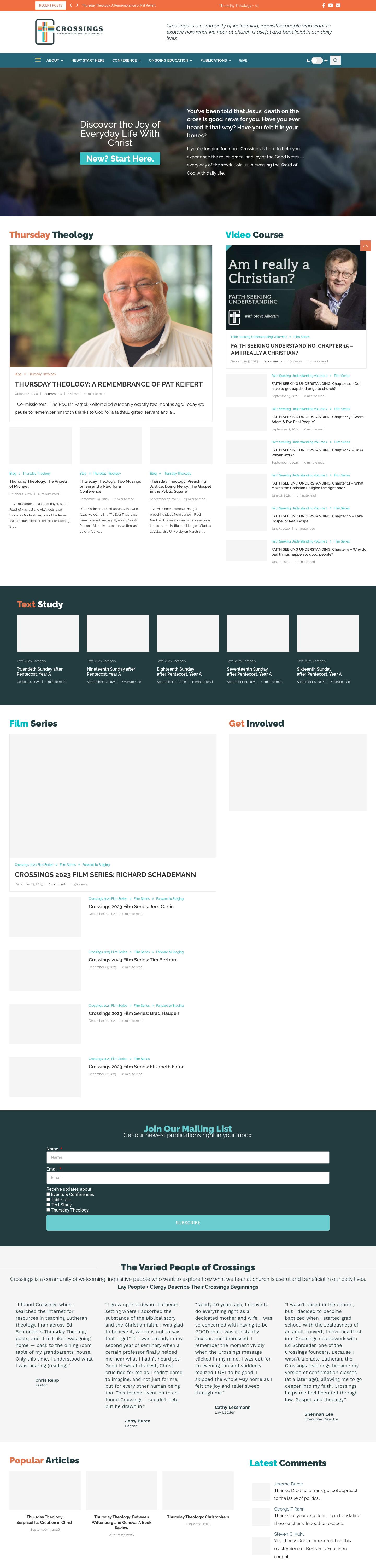Crossings full website design