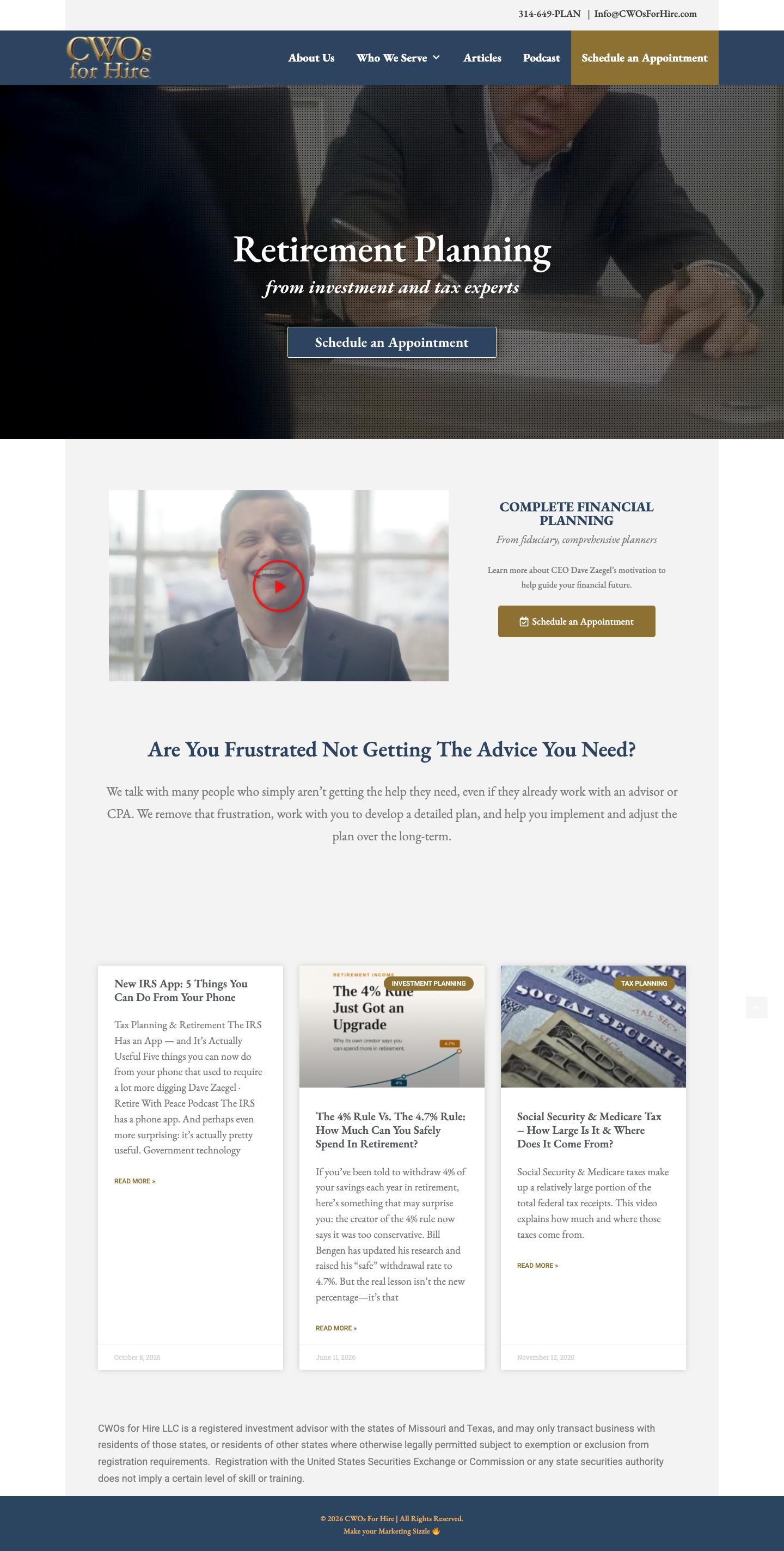 CWOs for Hire full website design