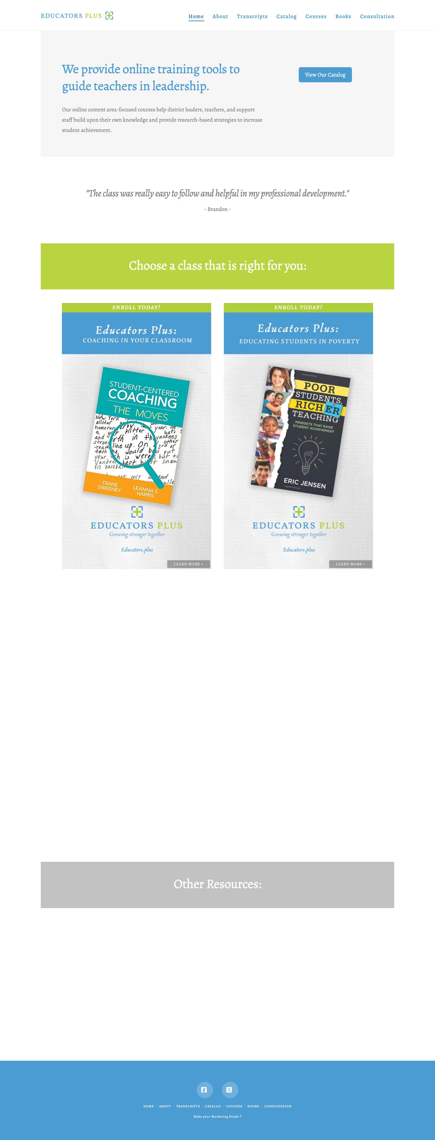 Educators Plus full website design