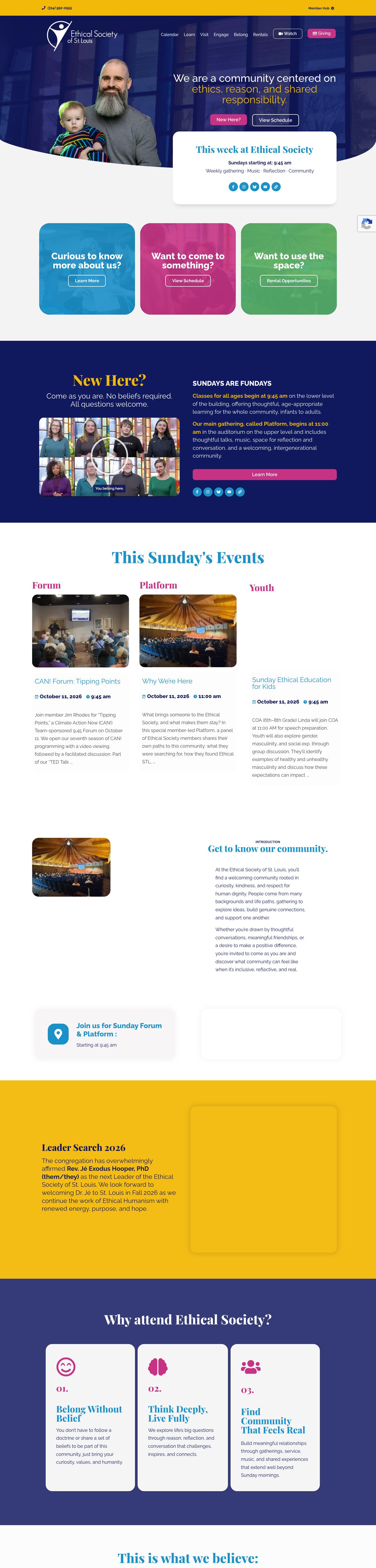 Ethical Society of St. Louis full website design