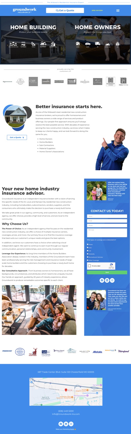 Groundwork Insurance full website design