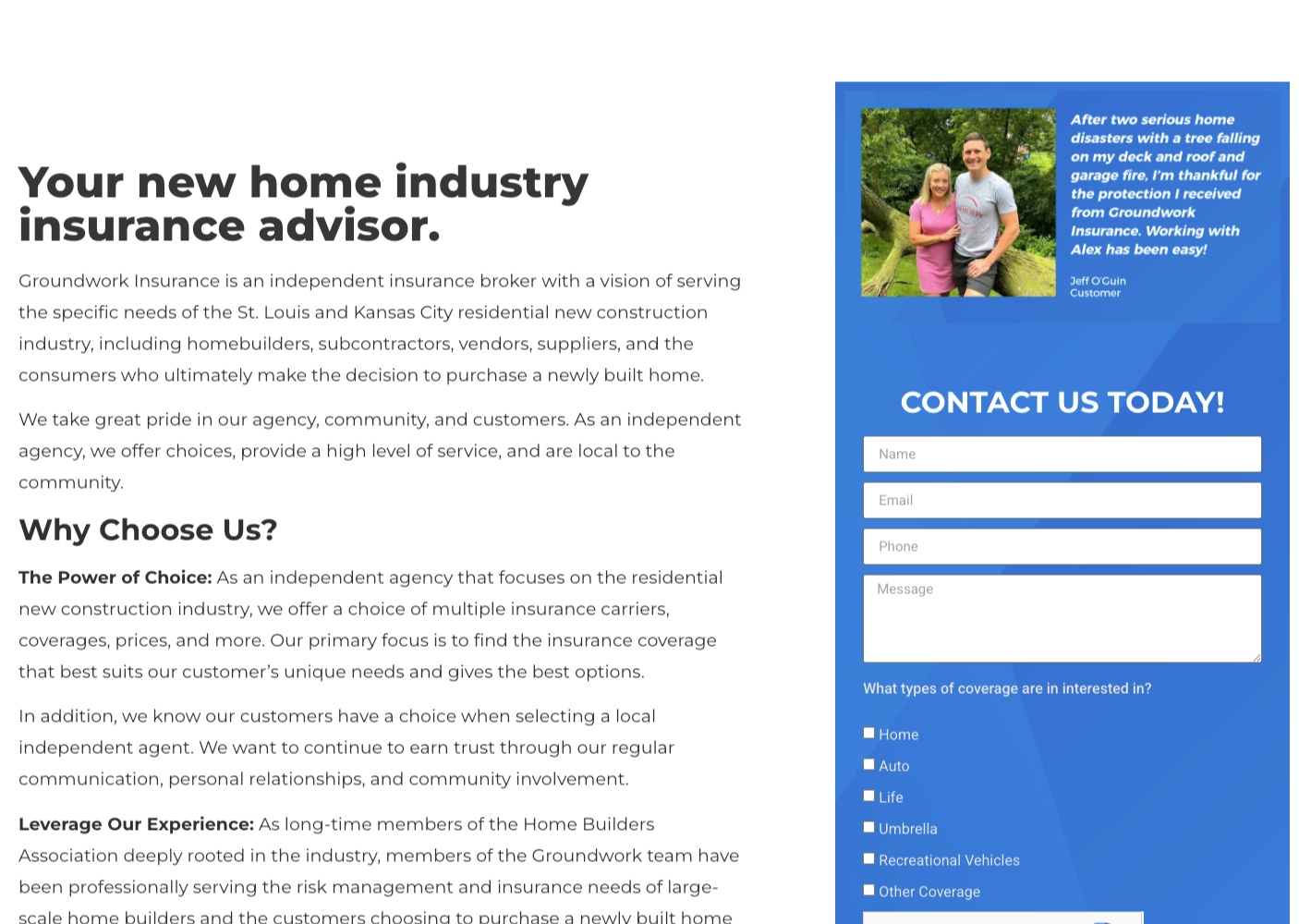 Groundwork Insurance website